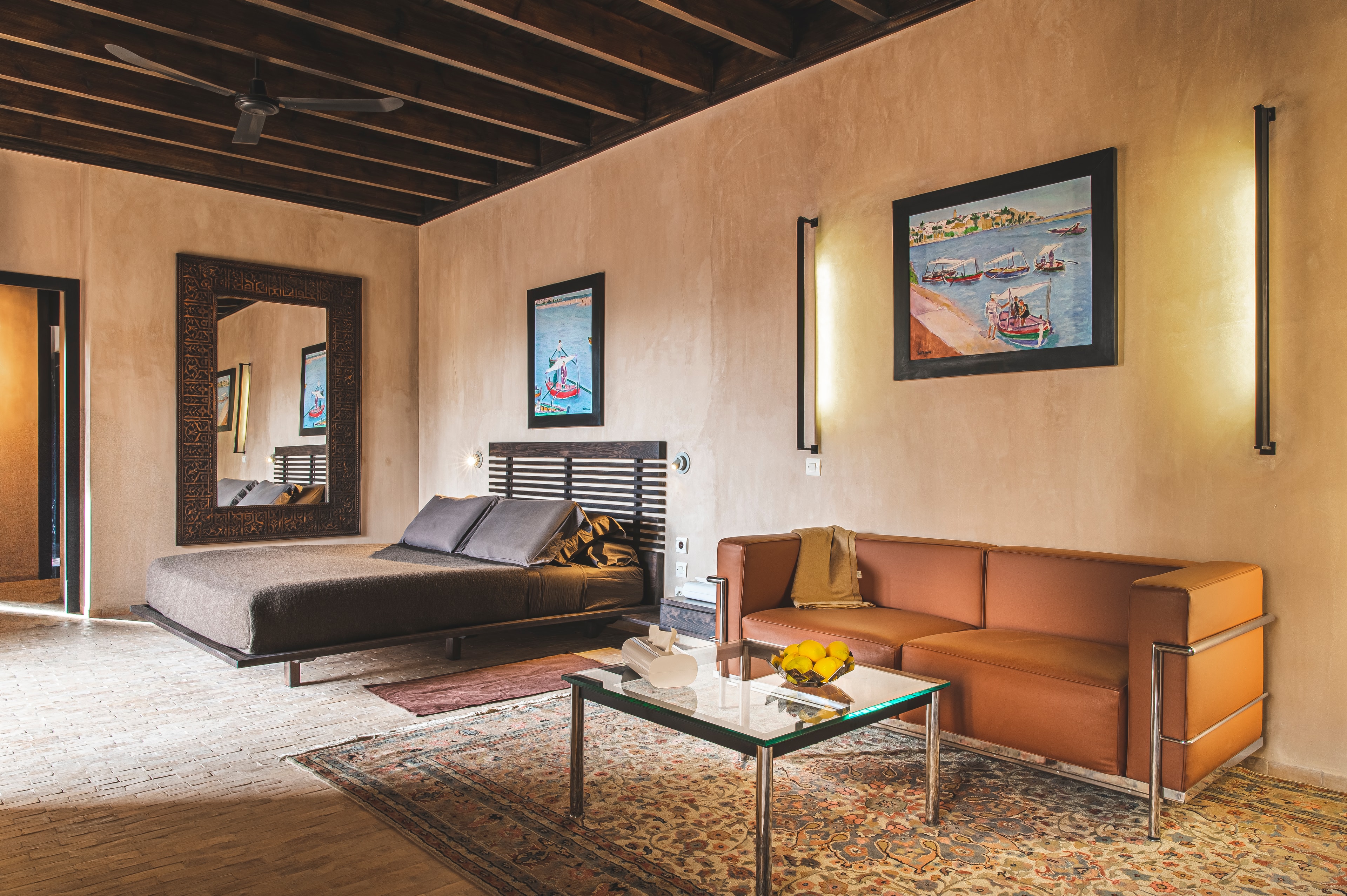 Villa Tigrit rooftop terrace at sunset